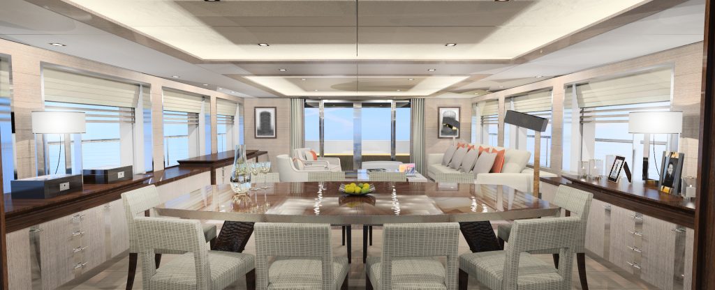Benetti FB803 Blake_Interiors rendering_Main Salon_view from dining table