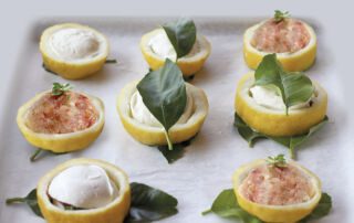 burrata e gambero crudo