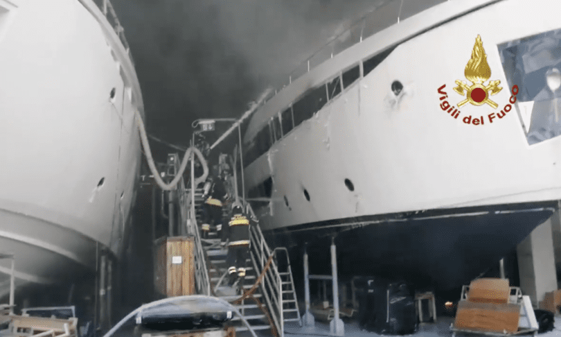 ferretti yacht fire