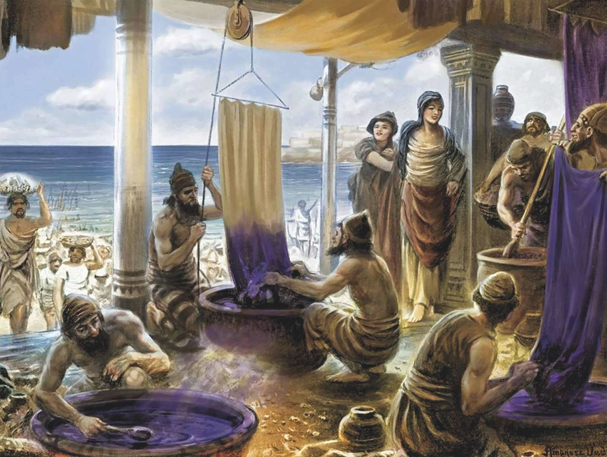 Население финикии. Древняя Финикия пурпур. Финикия пурпурные ткани. Пурпурная краска Финикия. Финикия торговля древний мир.
