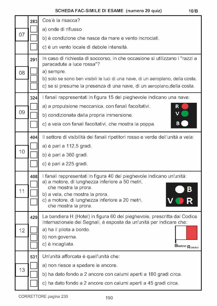 Nuovi quiz per il conseguimento della patente nautica