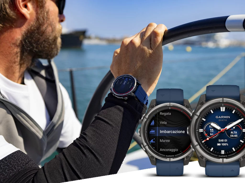 Garmin Quatix 8 2025: smartwatch nautico con AMOLED, comandi vocali, immersioni 40m. Da €1.099. Autonomia 29 giorni