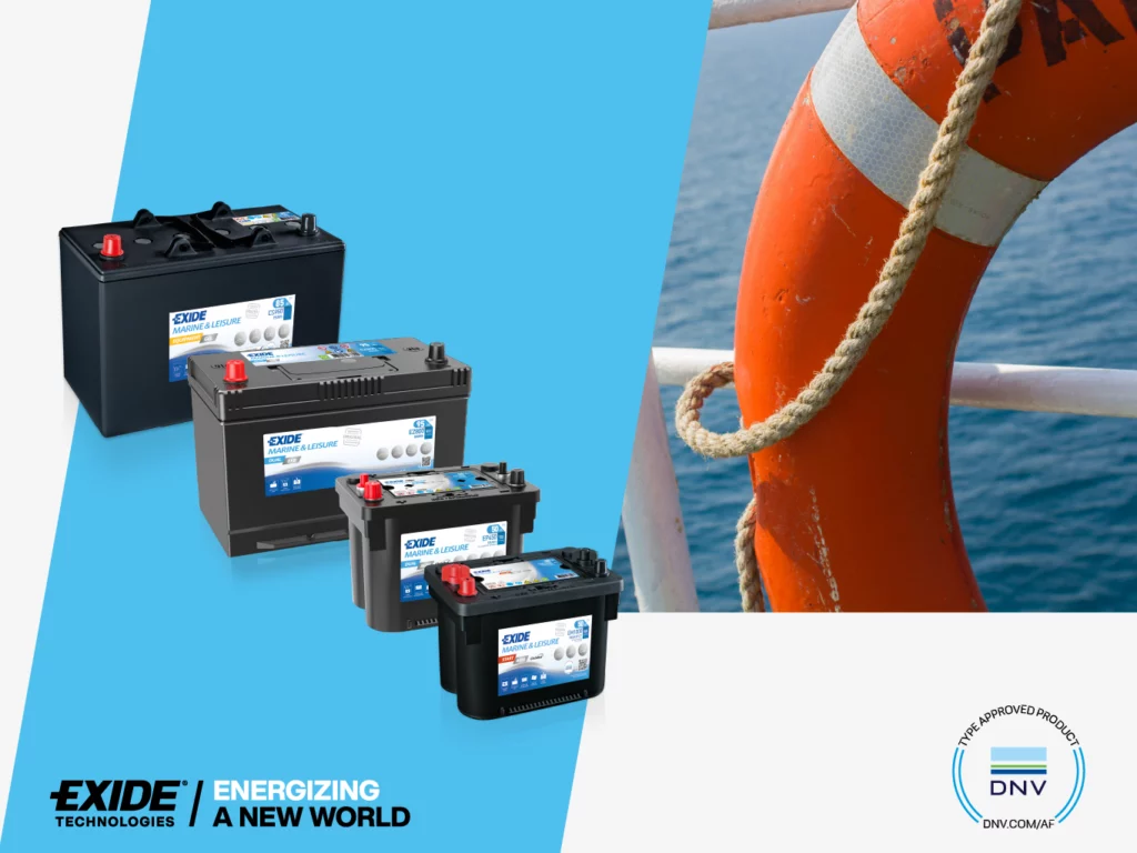 Exide ottiene rinnovo omologazione DNV per batterie Marine & Leisure AGM e Gel. Certificazione valida fino 2029.
