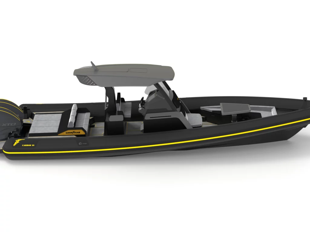 Goodyear debutta nella nautica con Carbon 35: maxi RIB sportivo, lusso Made in Italy e motori Yamaha XTO.
