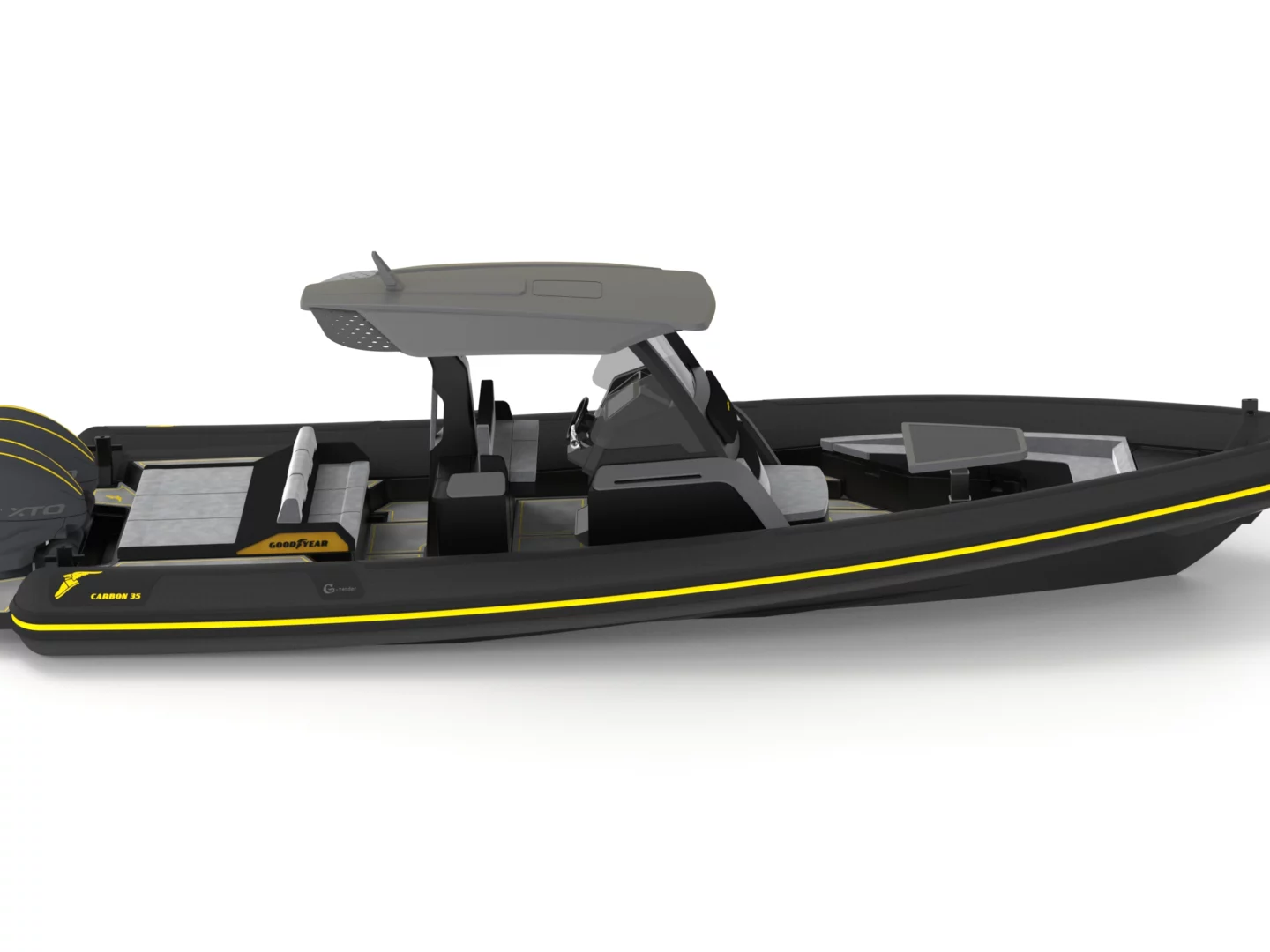 Goodyear debutta nella nautica con Carbon 35: maxi RIB sportivo, lusso Made in Italy e motori Yamaha XTO.